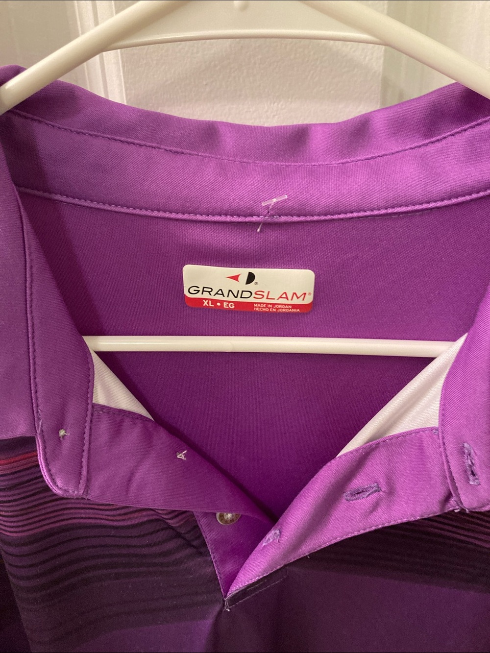 Grand Slam Violet and Dark Purple Striped Polo Shirt